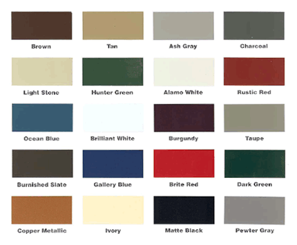 Mbci Commercial Color Chart